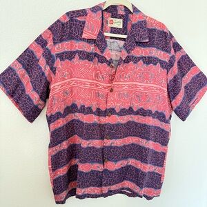 Hilo Hattie Original Hawaiian Casual Camp Button Front Shirt Tropical 80/90s SzL